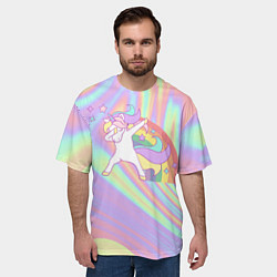 Футболка оверсайз мужская ЕДИНОРОГ, цвет: 3D-принт — фото 2
