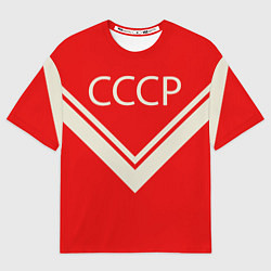 Футболка оверсайз мужская СССР хоккейная форма, цвет: 3D-принт