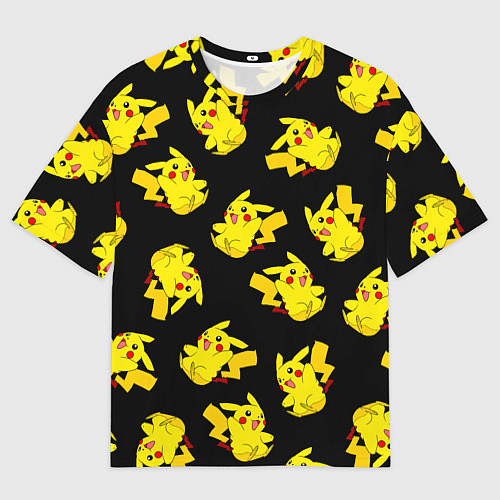 Мужская футболка оверсайз Веселый пикачу / 3D-принт – фото 1