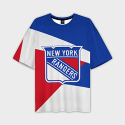 Футболка оверсайз мужская Нью-Йорк Рейнджерс, цвет: 3D-принт