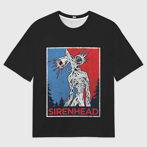 Мужская футболка оверсайз Сиреноголовый / 3D-принт – фото 1