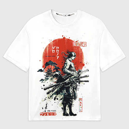 Мужская футболка оверсайз ONE PIECE ZOHO SAMURAI / 3D-принт – фото 1