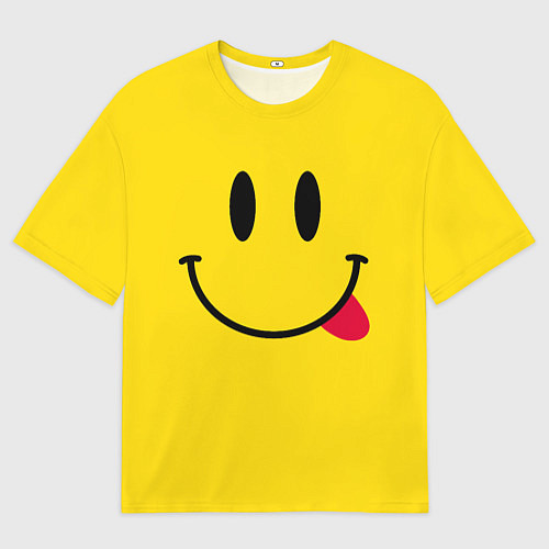 Мужская футболка оверсайз Смайлик милый / 3D-принт – фото 1