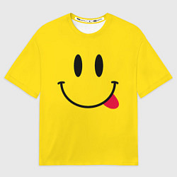 Мужская футболка оверсайз Смайлик милый