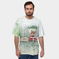 Футболка оверсайз мужская Доктор Стоун новогодний, цвет: 3D-принт — фото 2