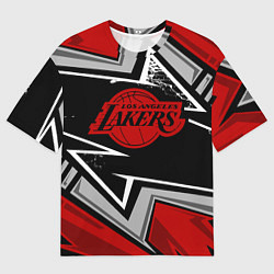 Мужская футболка оверсайз LA LAKERS RED