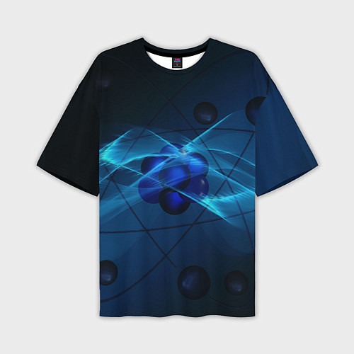Мужская футболка оверсайз Атом / 3D-принт – фото 1