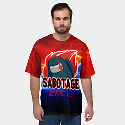 Футболка оверсайз мужская Among us sabotage, цвет: 3D-принт — фото 2