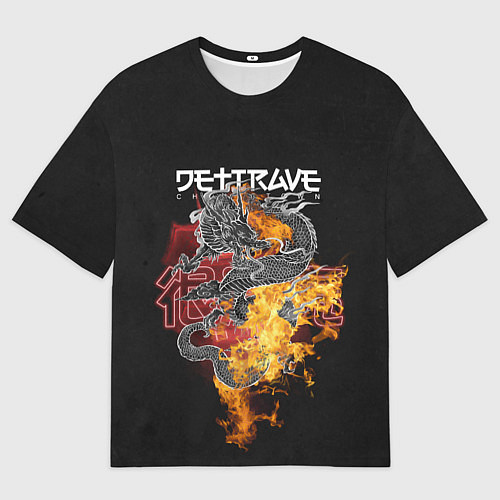 Мужская футболка оверсайз Дети Rave China Town / 3D-принт – фото 1