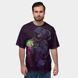 Футболка оверсайз мужская Медуза и космонавт, цвет: 3D-принт — фото 2