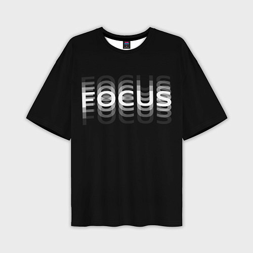 Мужская футболка оверсайз FOCUS: WHITE / 3D-принт – фото 1