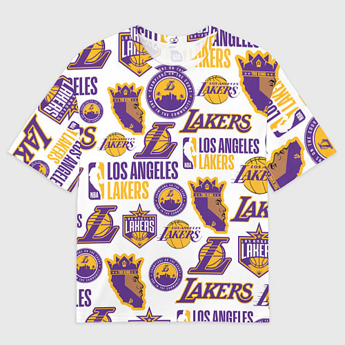 Мужская футболка оверсайз LAKERS LOGO / 3D-принт – фото 1