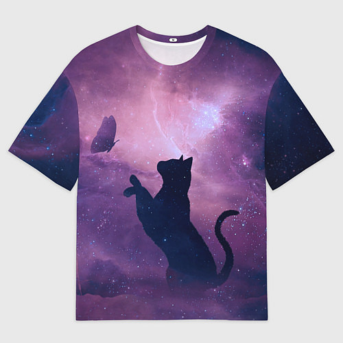 Мужская футболка оверсайз Star Cat / 3D-принт – фото 1
