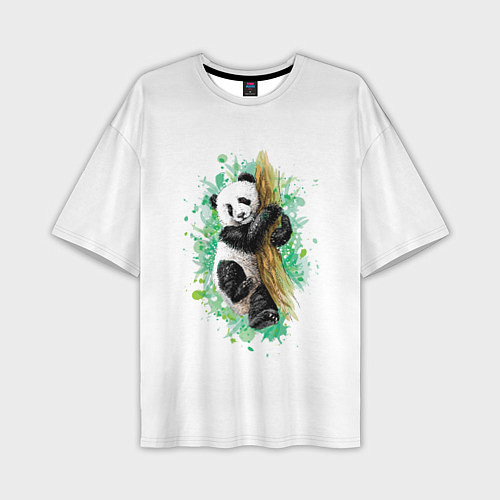 Мужская футболка оверсайз Панда / 3D-принт – фото 1