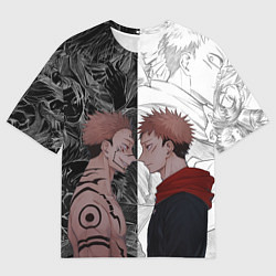 Мужская футболка оверсайз Jujutsu Kaisen Сукуна х Юдзи