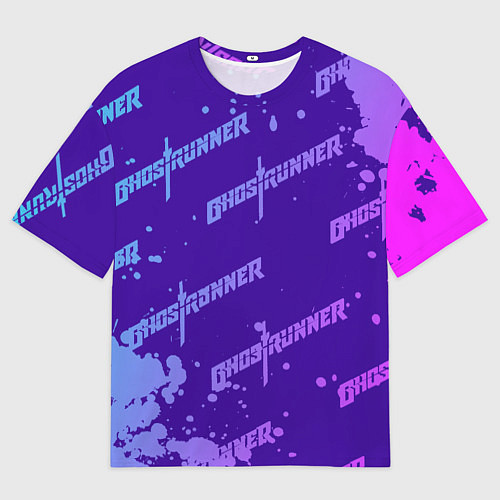 Мужская футболка оверсайз Ghostrunner узор / 3D-принт – фото 1