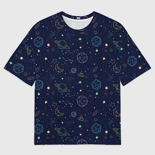 Мужская футболка оверсайз Далекий космос / 3D-принт – фото 1