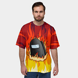Футболка оверсайз мужская Among Us Fire Z, цвет: 3D-принт — фото 2