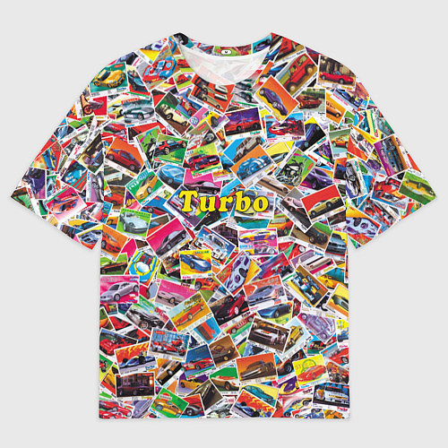 Мужская футболка оверсайз Коллекция вкладышей Turbo / 3D-принт – фото 1