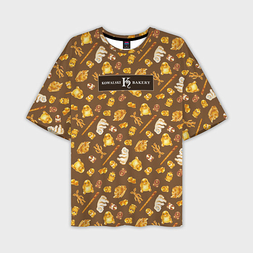 Мужская футболка оверсайз Kowalski Bakery Choco Pattern / 3D-принт – фото 1