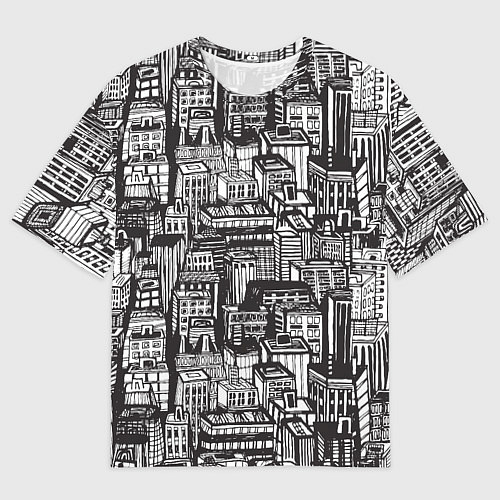 Мужская футболка оверсайз Бесконечный город / 3D-принт – фото 1