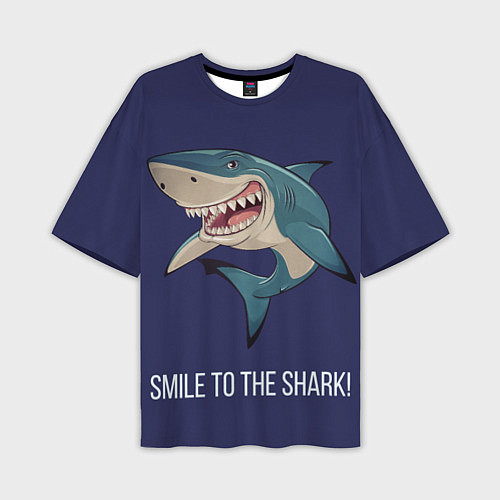 Мужская футболка оверсайз Улыбнись акуле / 3D-принт – фото 1