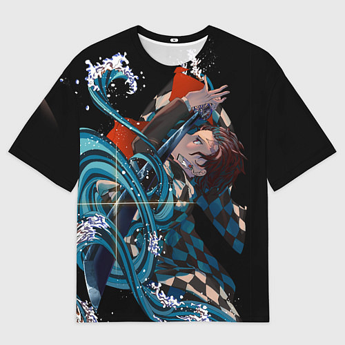 Мужская футболка оверсайз КЛИНОК РАССЕКАЮЩИЙ ДЕМОНОВ / 3D-принт – фото 1