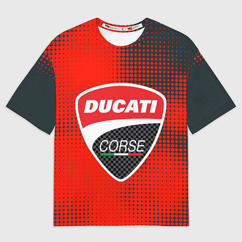 Мужская футболка оверсайз Ducati Corse logo / 3D-принт – фото 1