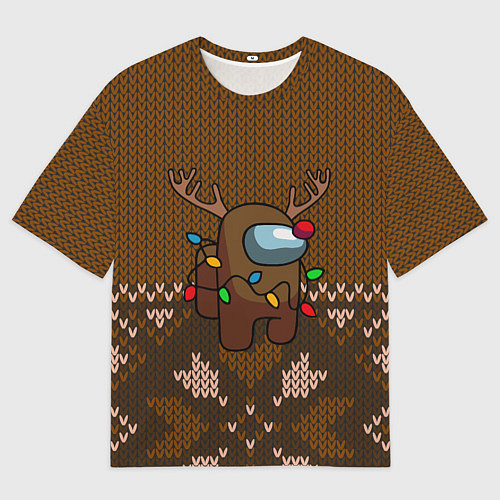 Мужская футболка оверсайз Among Us Merry Christmas Z / 3D-принт – фото 1