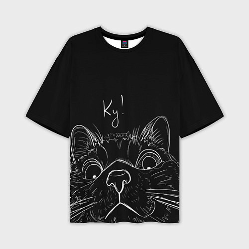 Мужская футболка оверсайз Говорящий кот / 3D-принт – фото 1