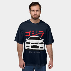 Футболка оверсайз мужская Skyline R34 Z-Tune, цвет: 3D-принт — фото 2