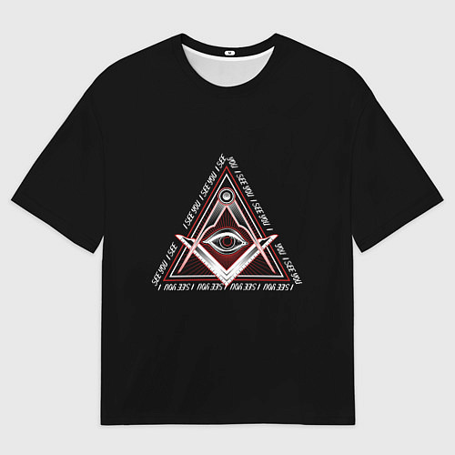 Мужская футболка оверсайз I See You / 3D-принт – фото 1