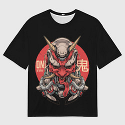 Мужская футболка оверсайз Cyber Oni Samurai