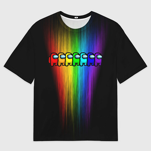 Мужская футболка оверсайз AMONG US - РАДУГА / 3D-принт – фото 1