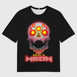 Мужская футболка оверсайз Будущее в неоне