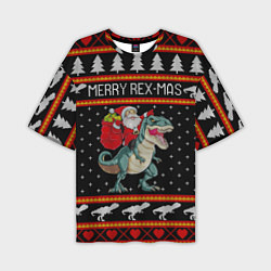 Футболка оверсайз мужская Merry Rex-mas, цвет: 3D-принт