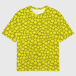 Футболка оверсайз мужская Смайлики, цвет: 3D-принт