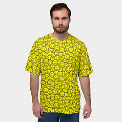 Футболка оверсайз мужская Смайлики, цвет: 3D-принт — фото 2