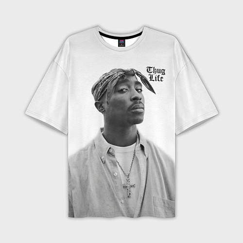 Мужская футболка оверсайз 2pac Thug Life / 3D-принт – фото 1