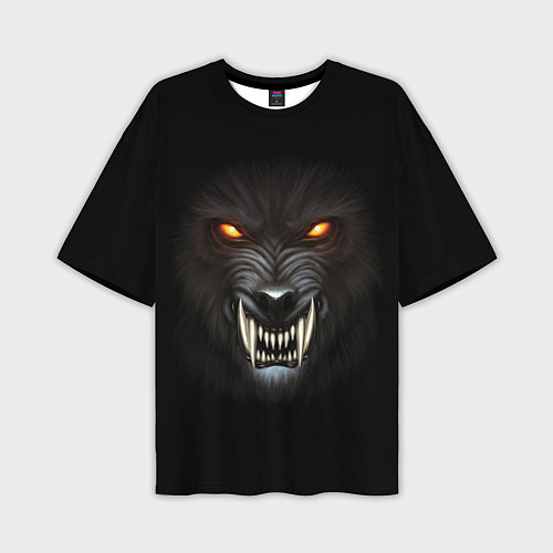 Мужская футболка оверсайз Злой Волк / 3D-принт – фото 1