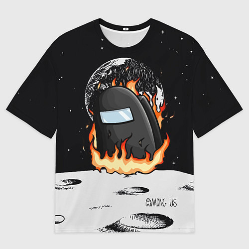 Мужская футболка оверсайз Among Us fire / 3D-принт – фото 1