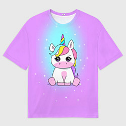 Мужская футболка оверсайз Единорог