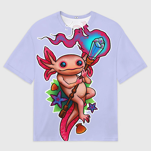 Мужская футболка оверсайз Магический аксолотль / 3D-принт – фото 1