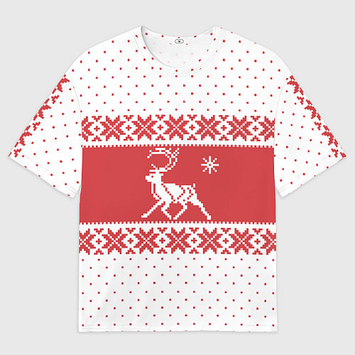 Мужская футболка оверсайз Северный Олень / 3D-принт – фото 1