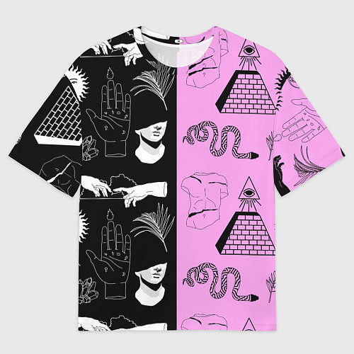 Мужская футболка оверсайз Руки, статуи / 3D-принт – фото 1