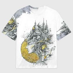 Футболка оверсайз мужская Город в голове, цвет: 3D-принт