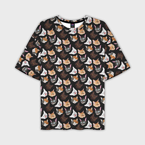 Мужская футболка оверсайз Много котов / 3D-принт – фото 1