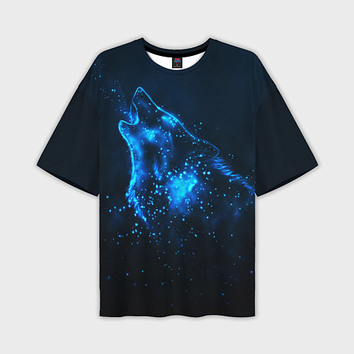 Мужская футболка оверсайз Космический Волк / 3D-принт – фото 1
