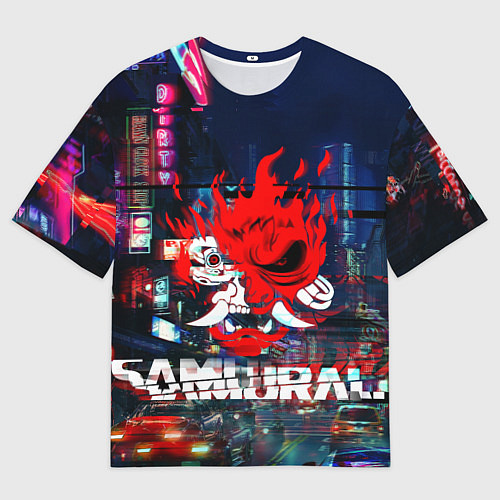 Мужская футболка оверсайз Киберпанк 2077 глитч / 3D-принт – фото 1