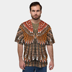 Футболка оверсайз мужская Оперение: орел, цвет: 3D-принт — фото 2
